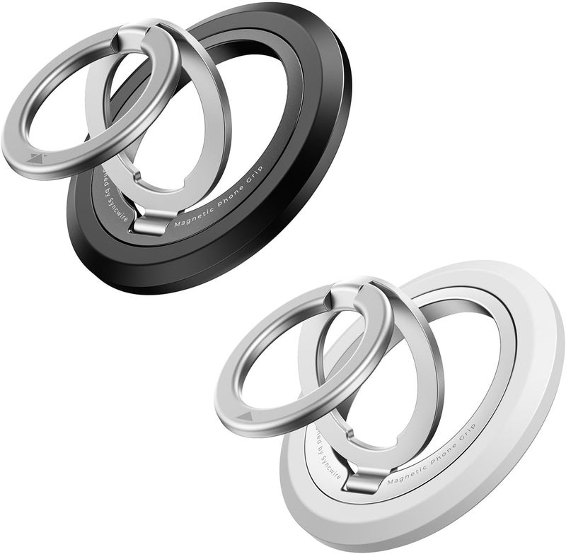 Syncwire Magnetic Phone Ring Holder for MagSafe [2 Pack], 360° Rotation Dual Sided Magnet Grip Cell Phone Ring Stand Finger Kickstand Compatible with iPhone 17 16 15 14 13 12 Pro Max fits MagSafe - Image 1